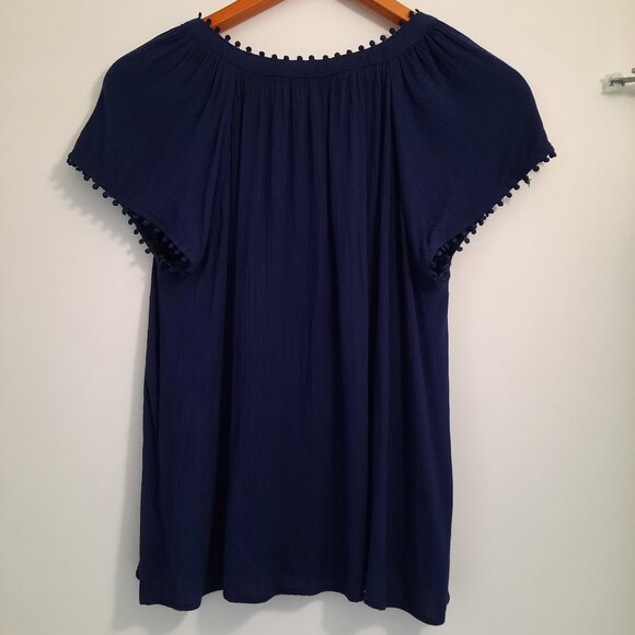 Angels Boho Navy Top, Size M - Picture 2 of 3